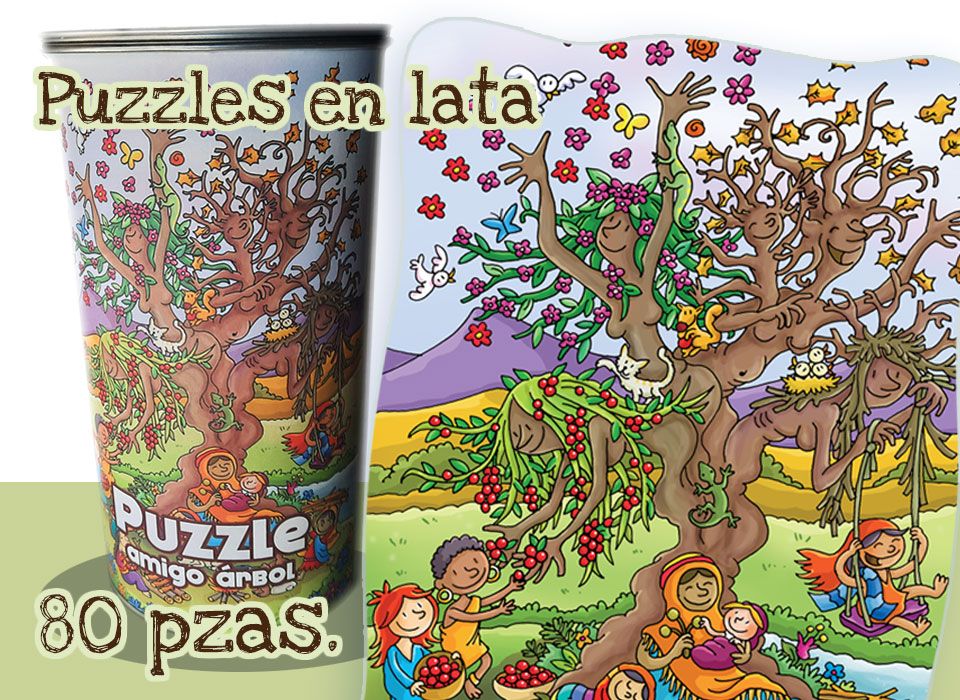 Puzzle en lata amigo árbol