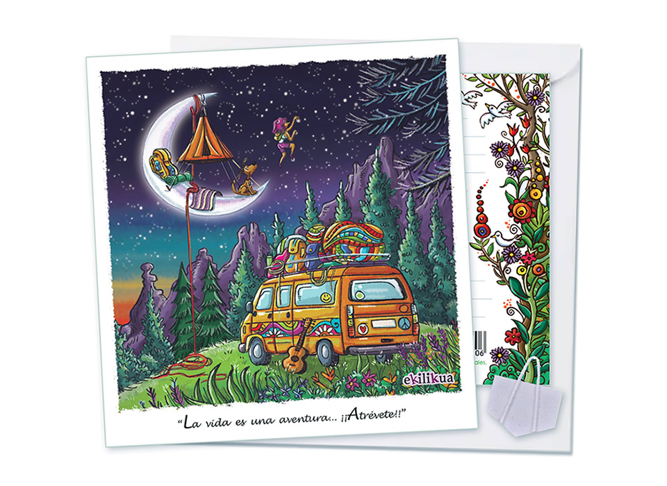 Postal lámina con sobre y colgador
